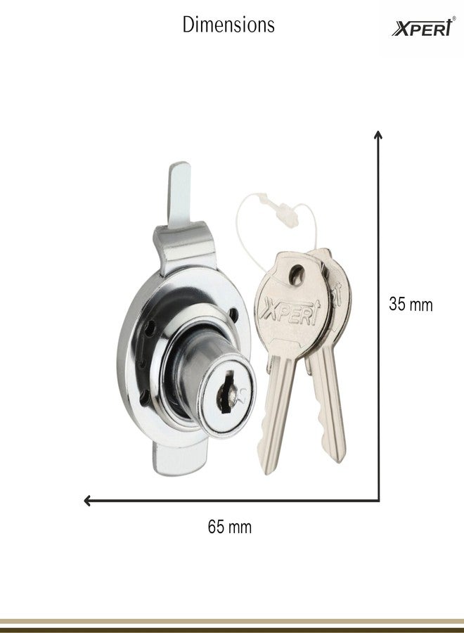 Xpert Multi-Purpose Lock Pack of 4, Silver, Modern, Manual Key Control Locks for Wardrobe, Drawer, Cupboard, Almirah, Cabinet and Office Use - Image 4